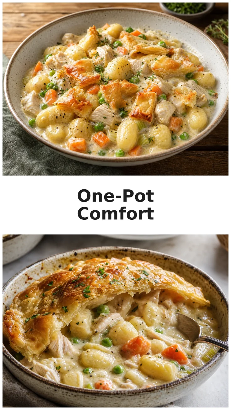 Creamy One-Pot Chicken Pot Pie Gnocchi Recipe Creamy One-Pot Chicken Pot Pie Gnocchi Recipe