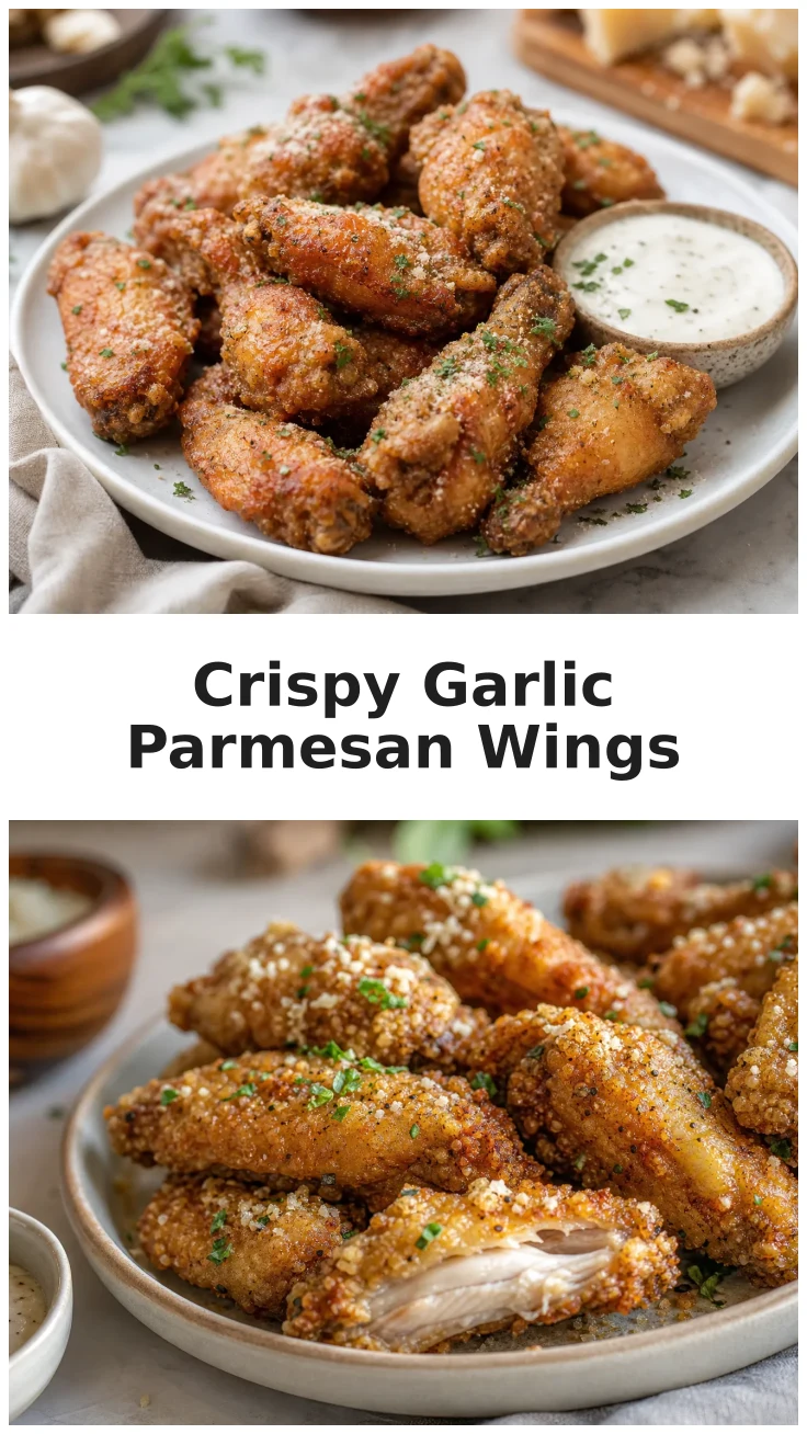 Crispy Deep Fried Garlic Parmesan Chicken Wings Recipe Crispy Deep Fried Garlic Parmesan Chicken Wings Recipe