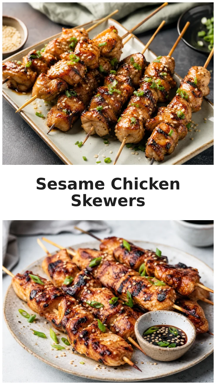 Sticky Grilled Sesame Chicken Skewers Recipe Sticky Grilled Sesame Chicken Skewers Recipe