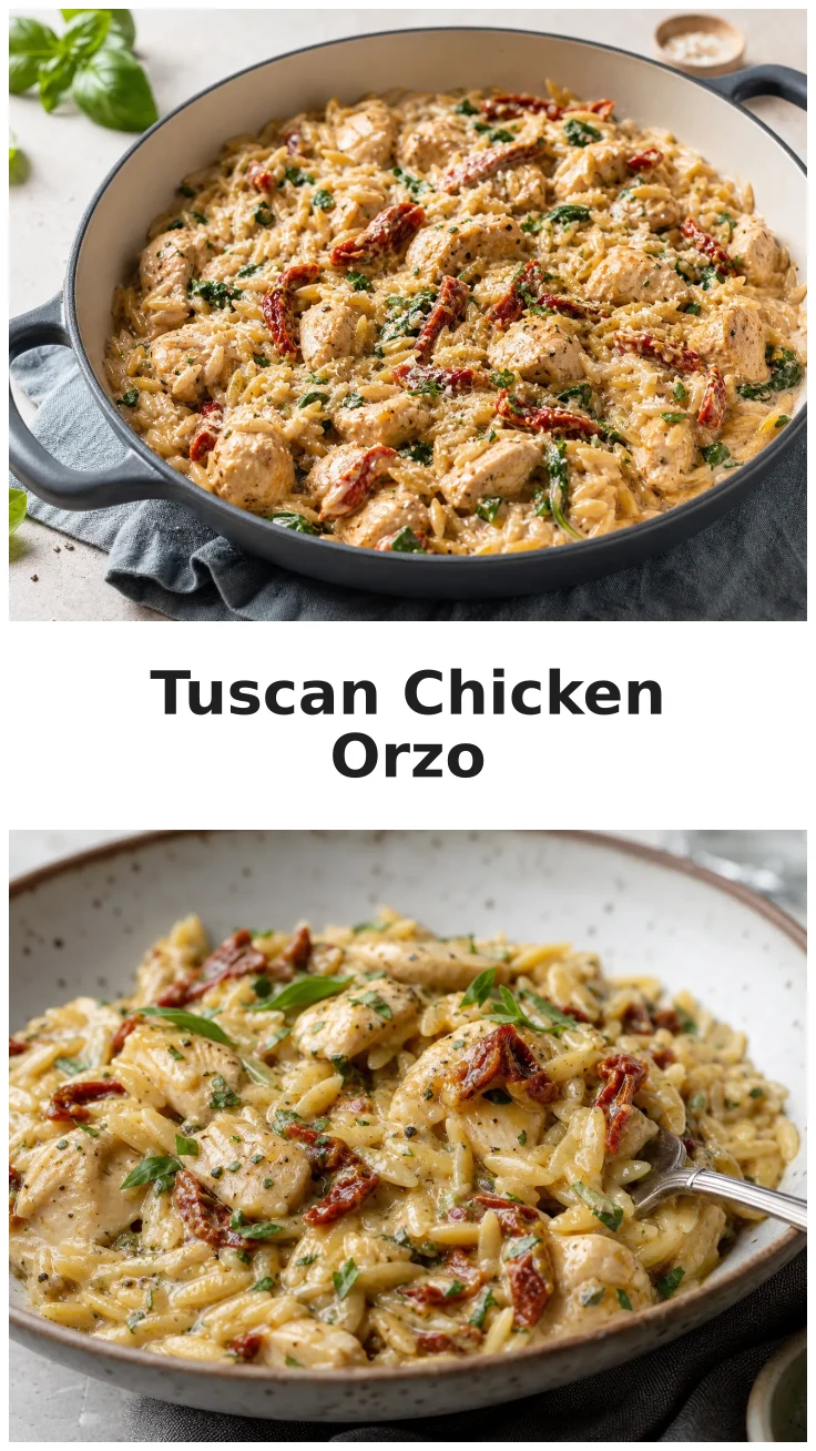 Creamy One-Pot Tuscan Chicken Orzo for Cozy Dinners Creamy One-Pot Tuscan Chicken Orzo for Cozy Dinners