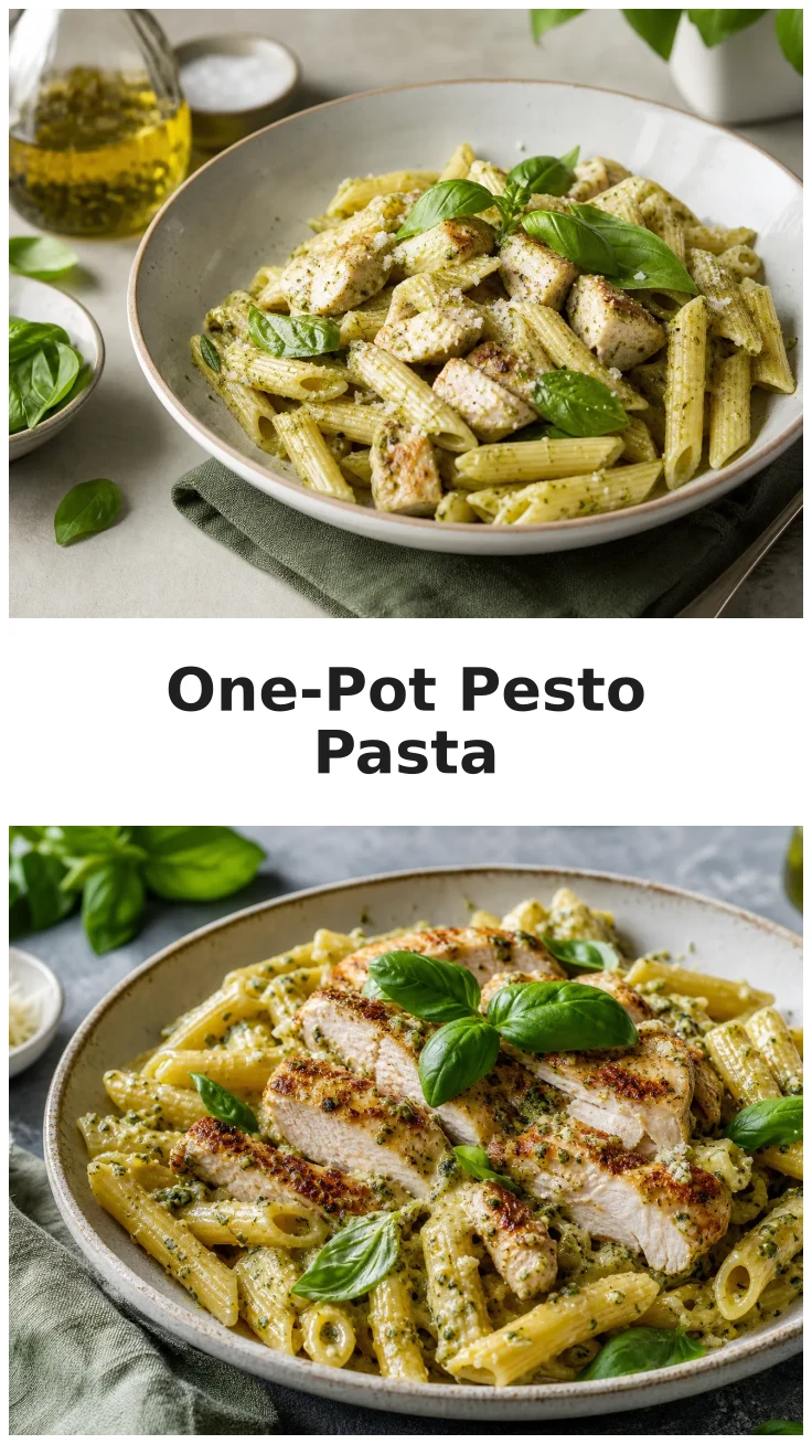 Creamy One-Pot Pesto Chicken Pasta Recipe Creamy One-Pot Pesto Chicken Pasta Recipe