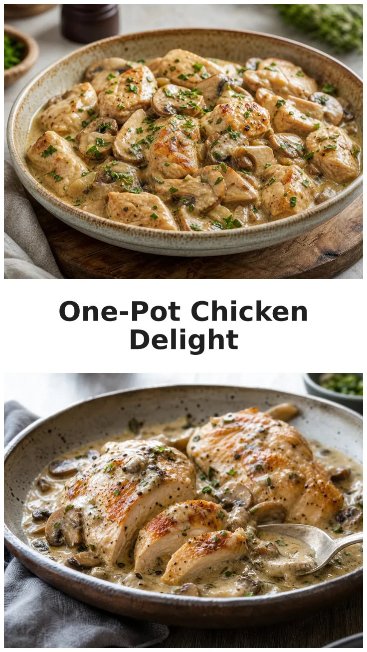 Creamy One-Pot Chicken and Mushrooms Recipe Creamy One-Pot Chicken and Mushrooms Recipe
