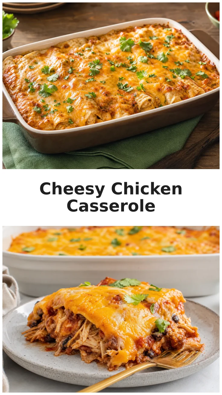 Cheesy Slow Cooker Chicken Enchilada Casserole Recipe