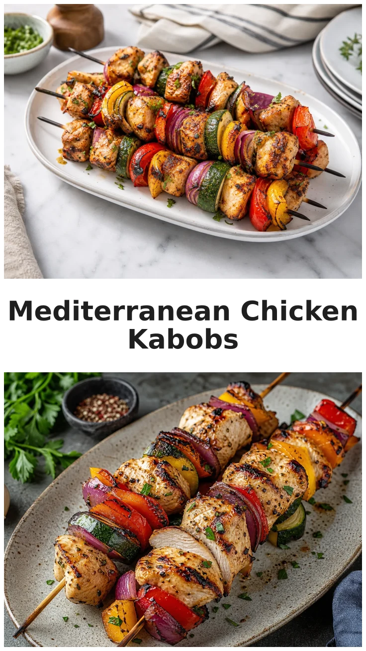 Colorful Grilled Mediterranean Chicken Kabobs Recipe Colorful Grilled Mediterranean Chicken Kabobs Recipe