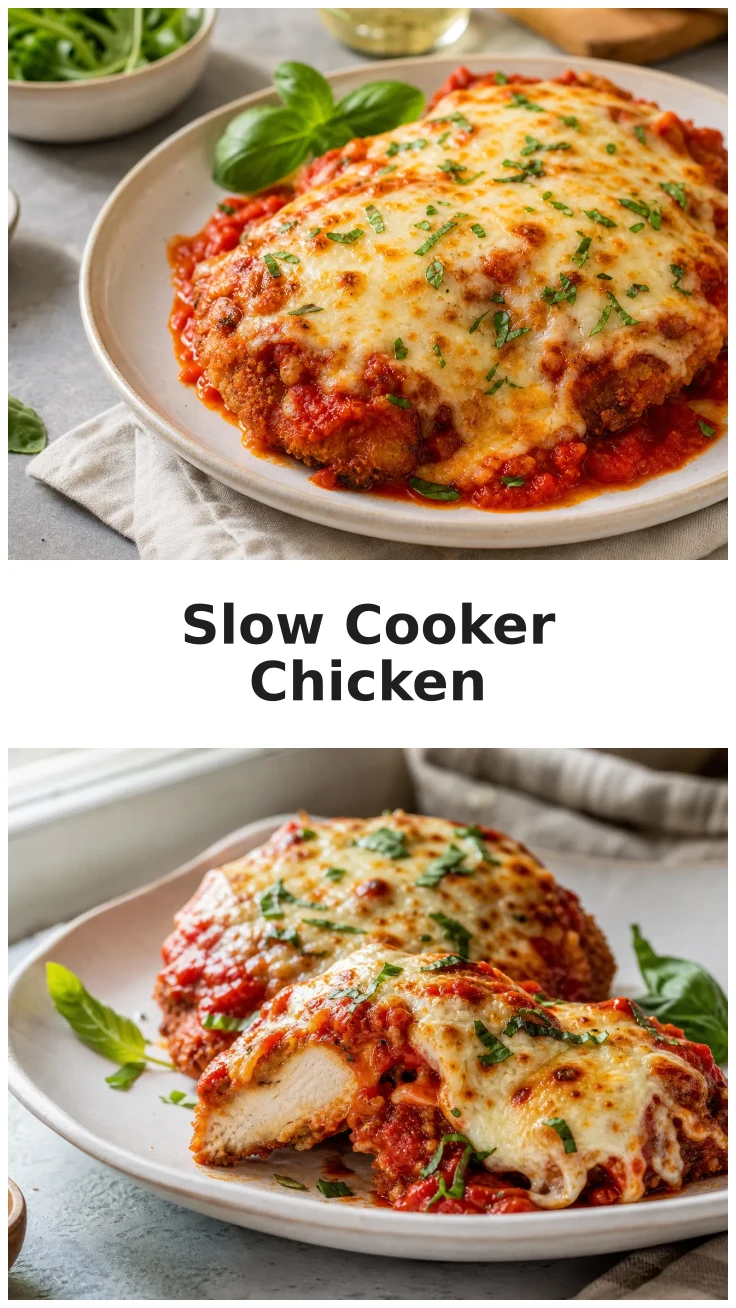 Cheesy Slow Cooker Chicken Parmesan Recipe for Dinner