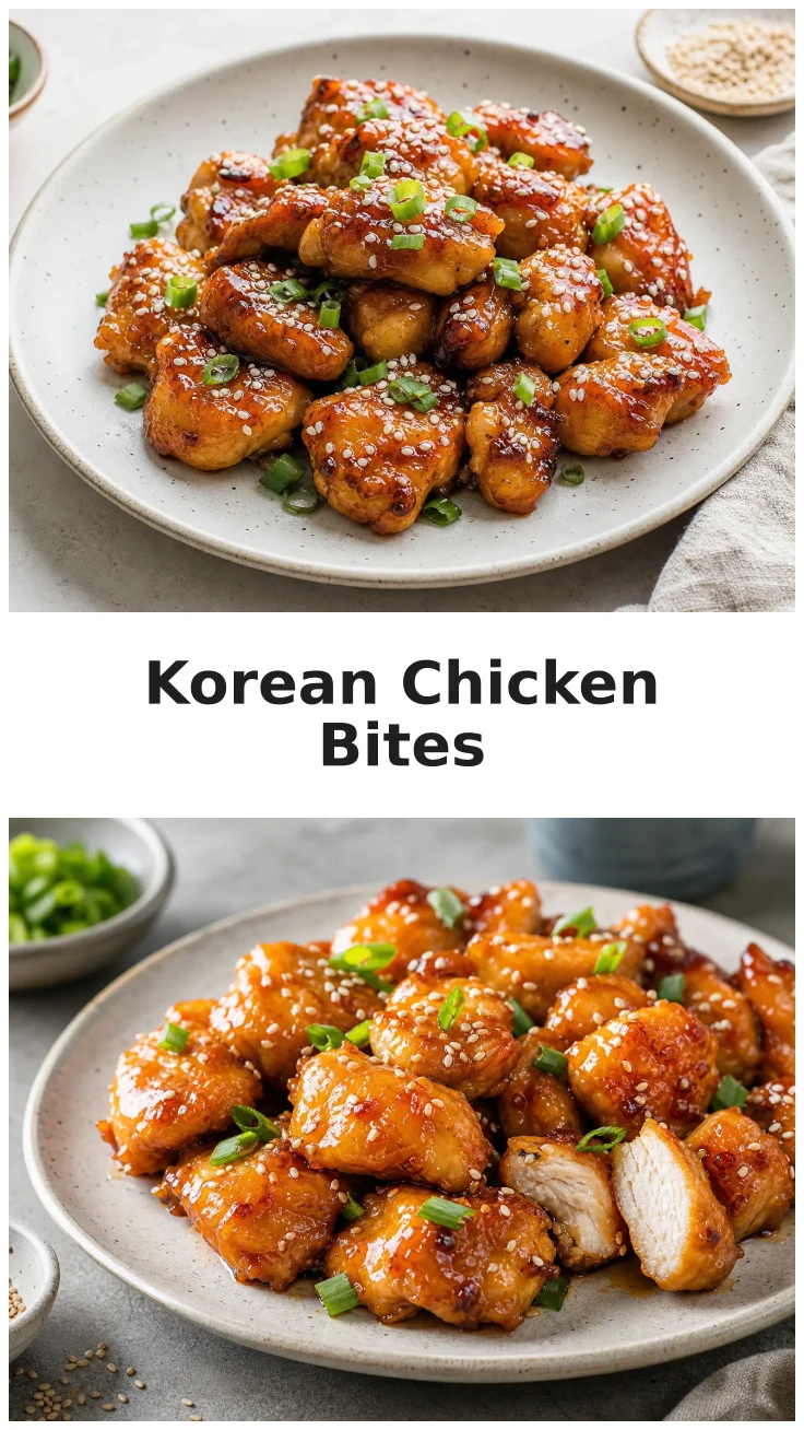 Glazed Korean Chicken Bites Air Fryer for Quick Dinners