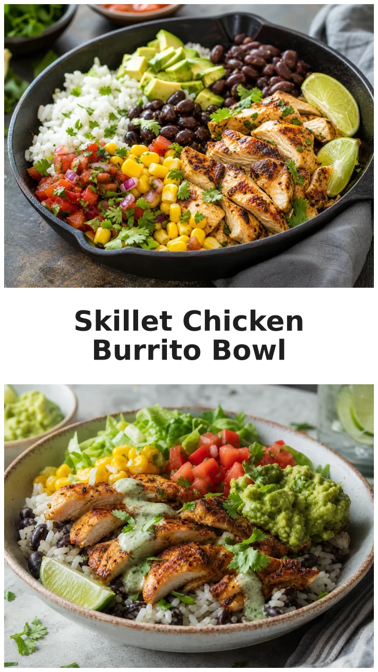 Colorful Skillet Chicken Burrito Bowl Recipe for Easy Weeknight Meals Colorful Skillet Chicken Burrito Bowl Recipe for Easy Weeknight Meals
